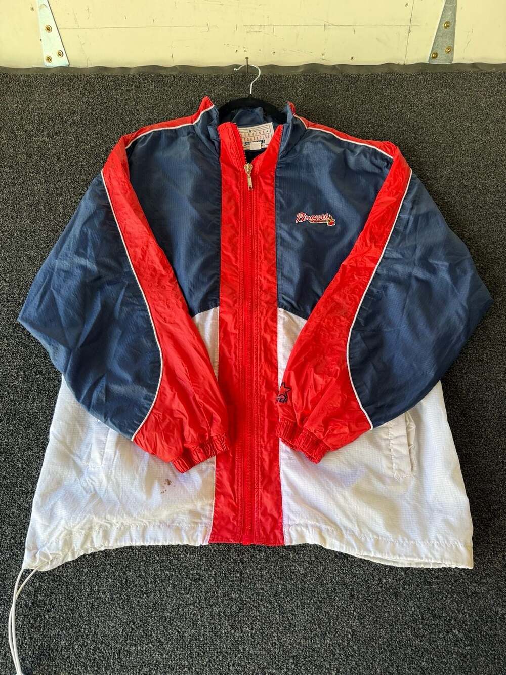 Vintage 90s Atlanta Braves Starter MLB Full-Zip Windbreaker Jacket